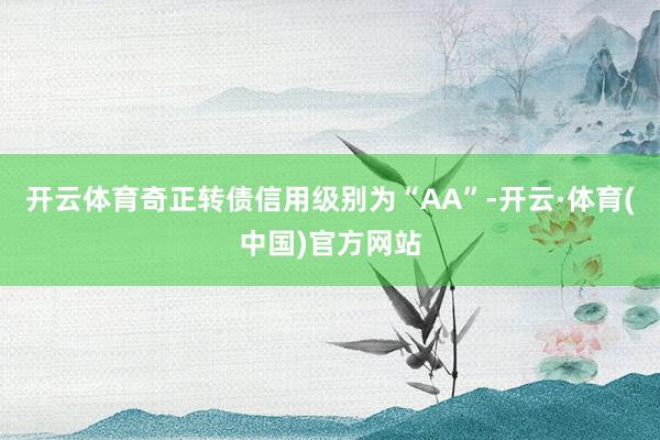 开云体育奇正转债信用级别为“AA”-开云·体育(中国)官方网站