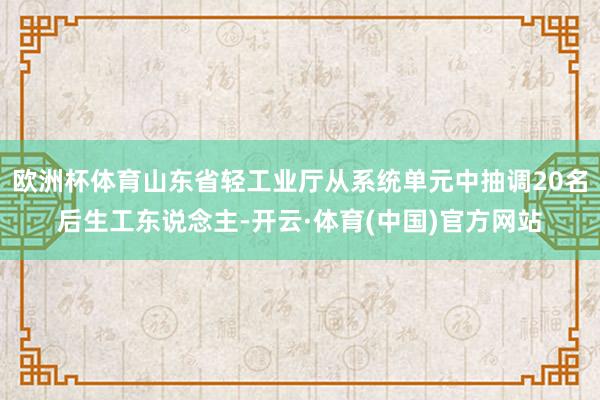欧洲杯体育山东省轻工业厅从系统单元中抽调20名后生工东说念主-开云·体育(中国)官方网站