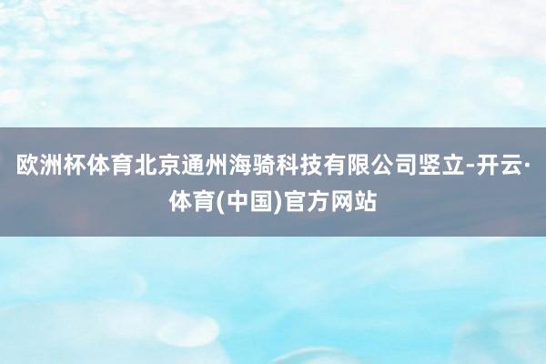欧洲杯体育北京通州海骑科技有限公司竖立-开云·体育(中国)官方网站